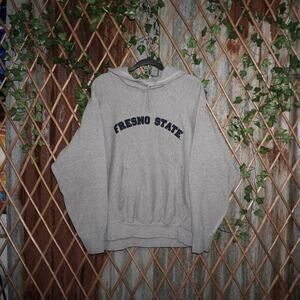 XL-Vintage Y2K Fresno State embroider raw heavyweight hoodie